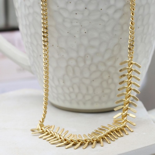 Faux Gold Plated Chain & Chevron Necklace by Peace of Mind